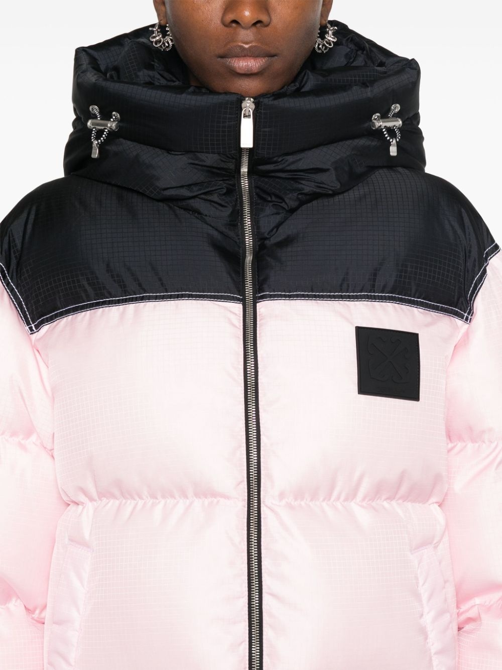 logo-appliqué puffer jacket - 5