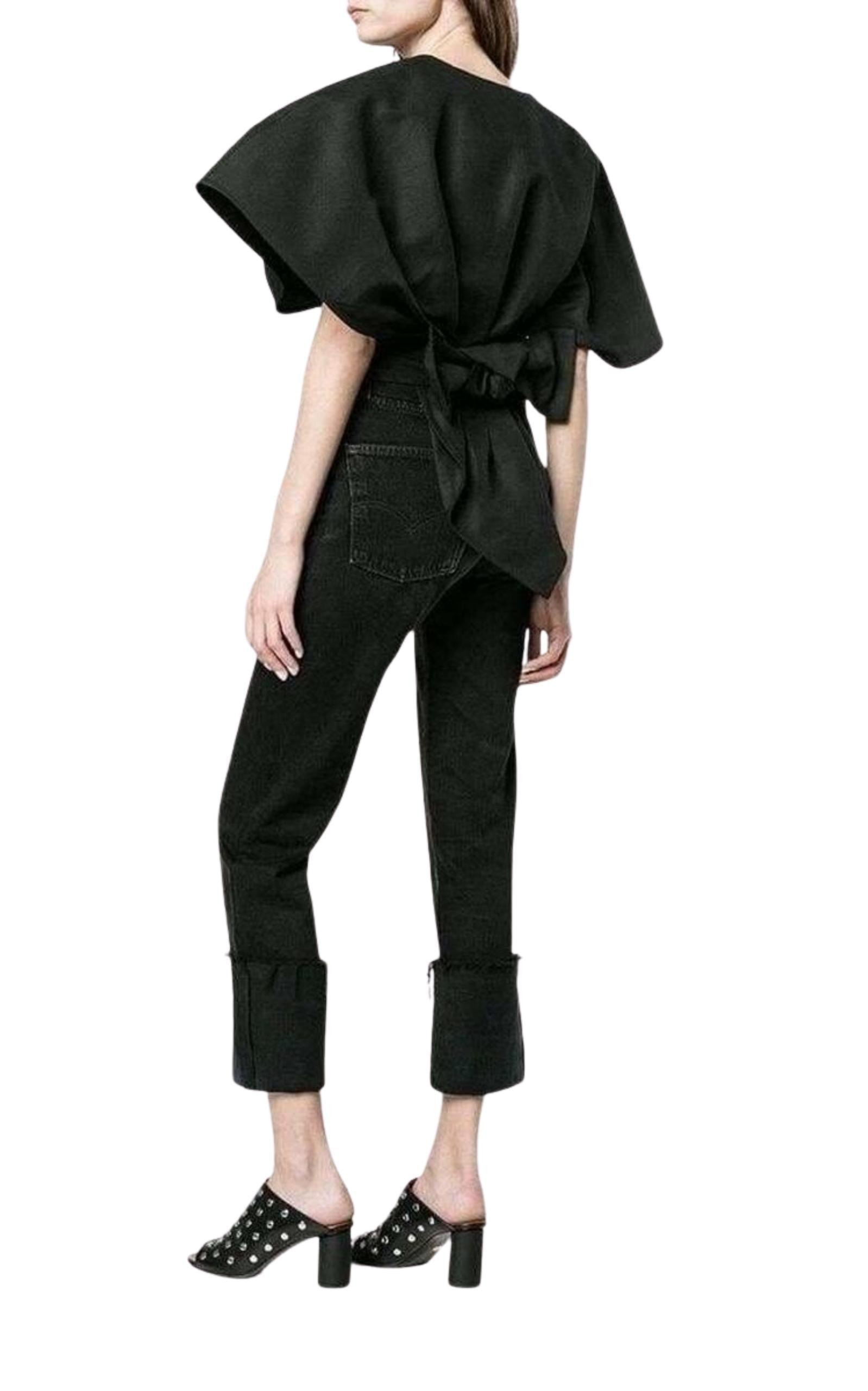 Cropped Bolero Wrap Blouse - 4