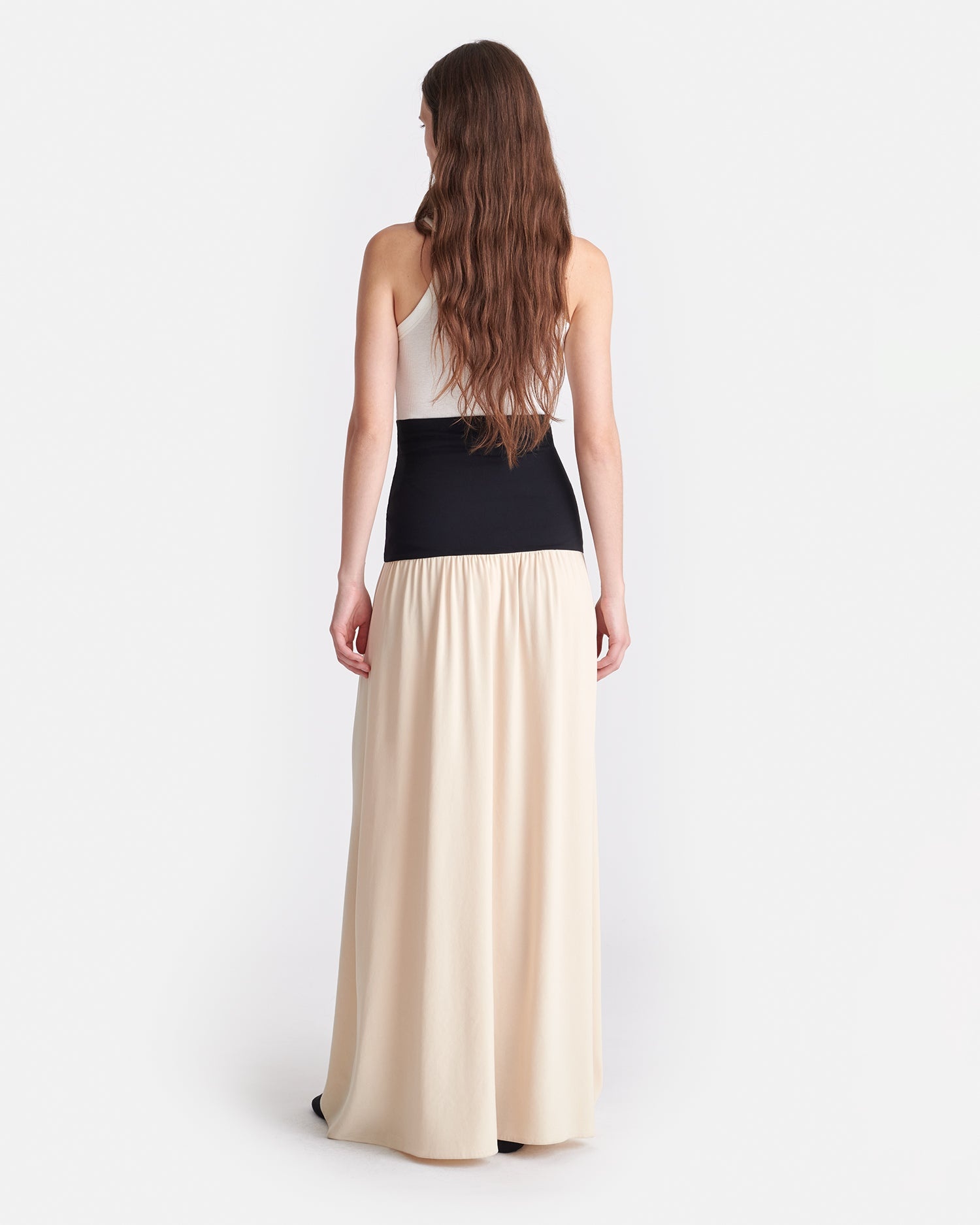 Jersey and Georgette Maxi Skirt - 4