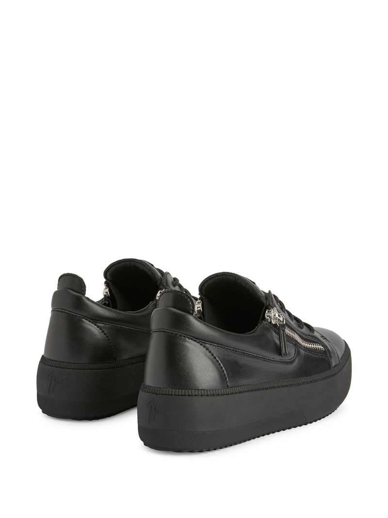 side zip logo sneakers - 4