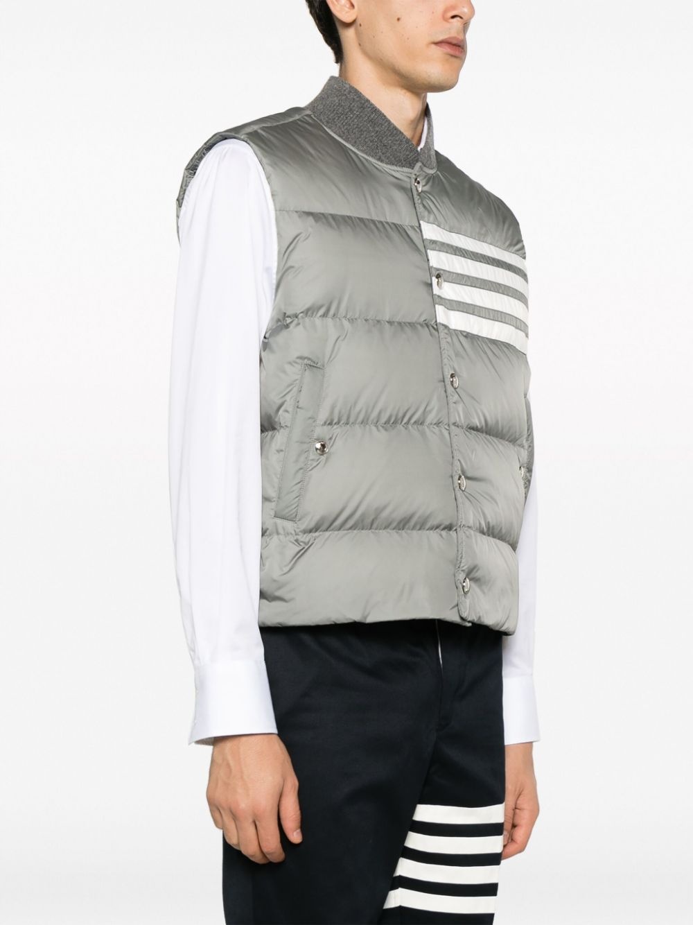 4-bar Matte Nylon Down Vest - 3