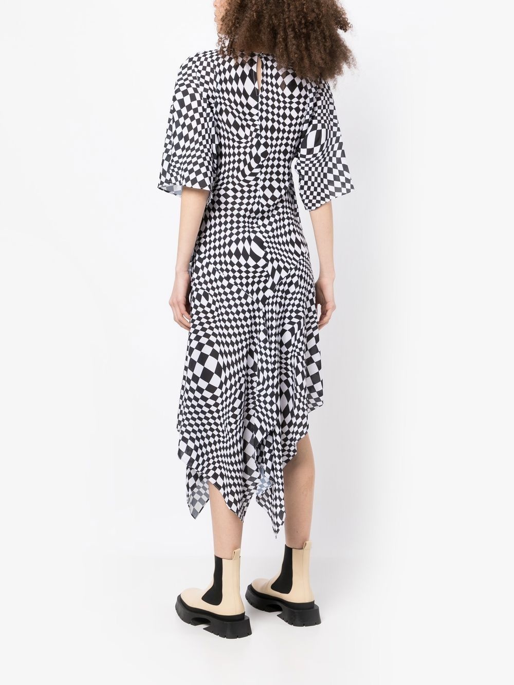geometric-print asymmetric dress - 4
