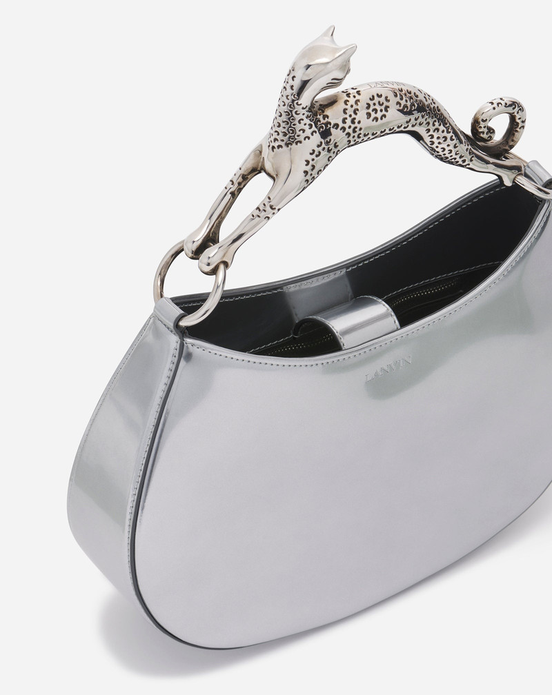 Lanvin SMALL METALLIC LEATHER HOBO CAT BAG outlook