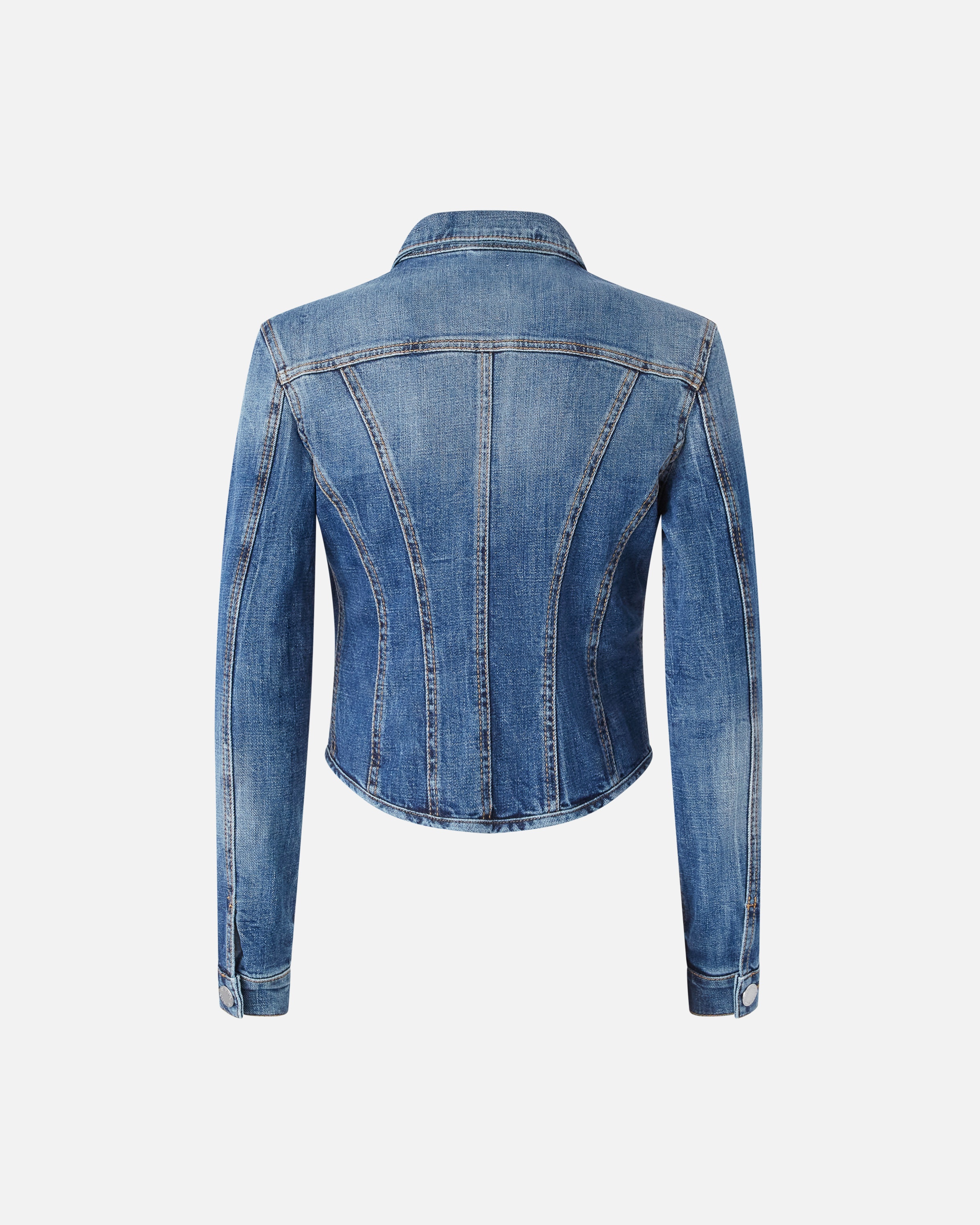 INDIGO DENIM BUSTIER JACKET - 6