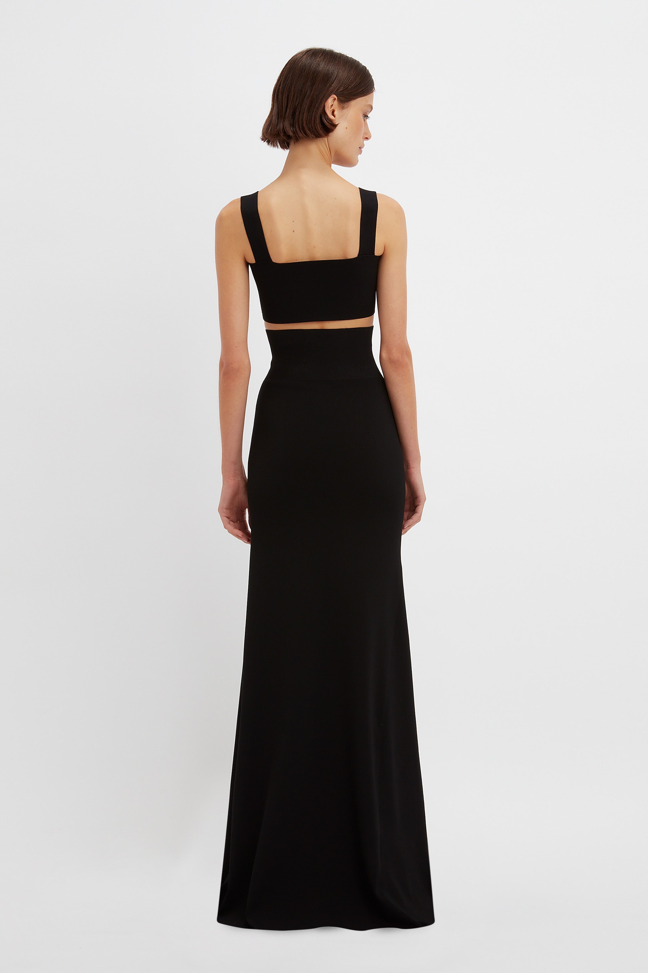 Floor-Length Knitted Skirt In Black - 3