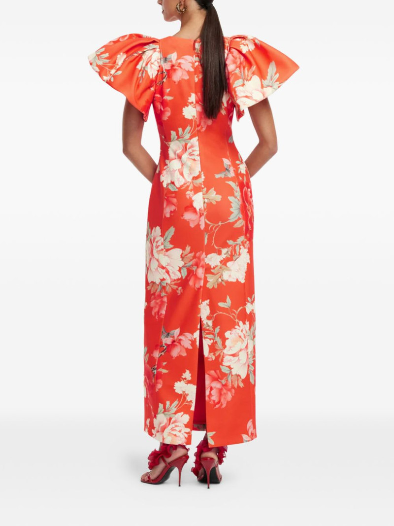 Lucinda floral puffed-sleeves midi dress 4
