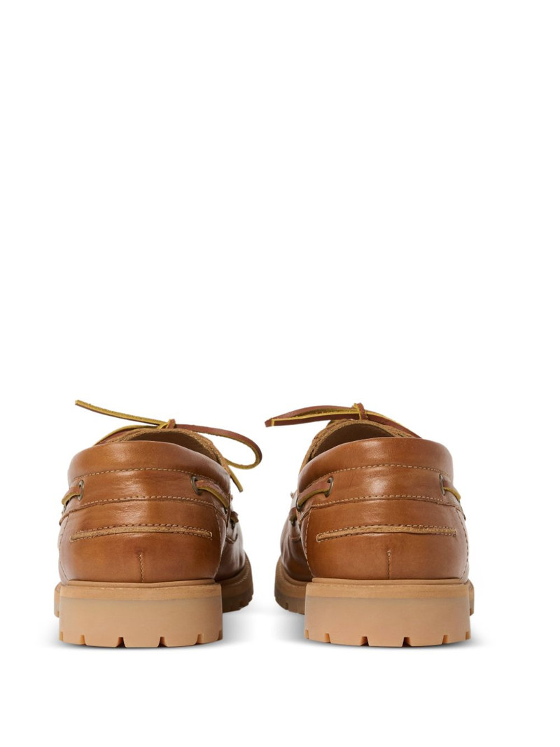 Guston raw-cut leather boat shoes 3