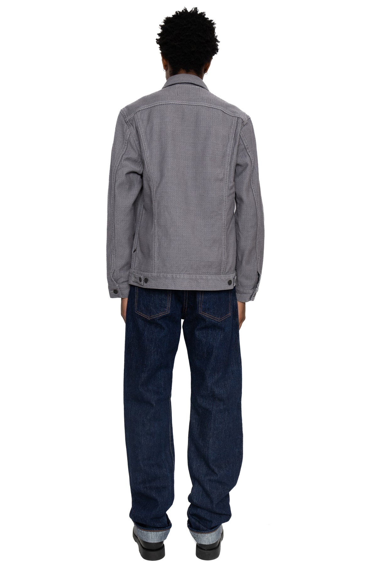 Sashiko Type 3 Jacket - Heather Grey x Black - 5
