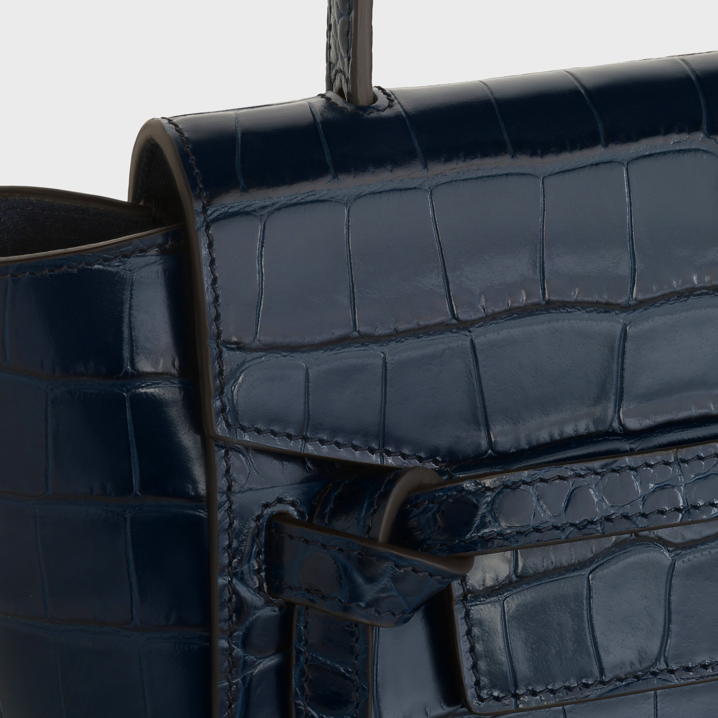 Nano Belt bag in Crocodile Embossed Calfskin - 4