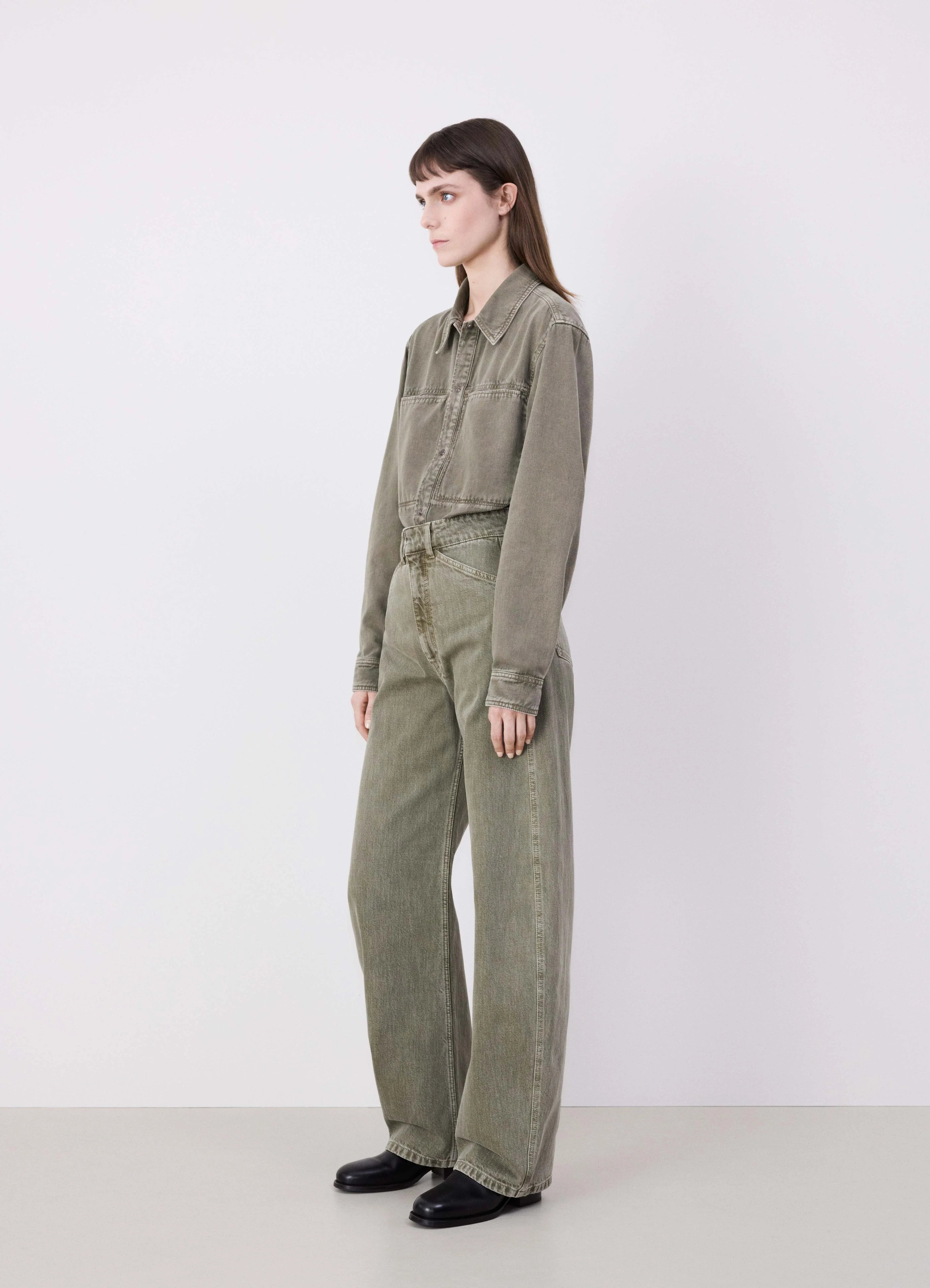 HIGH WAISTED CURVED PANTS - 3