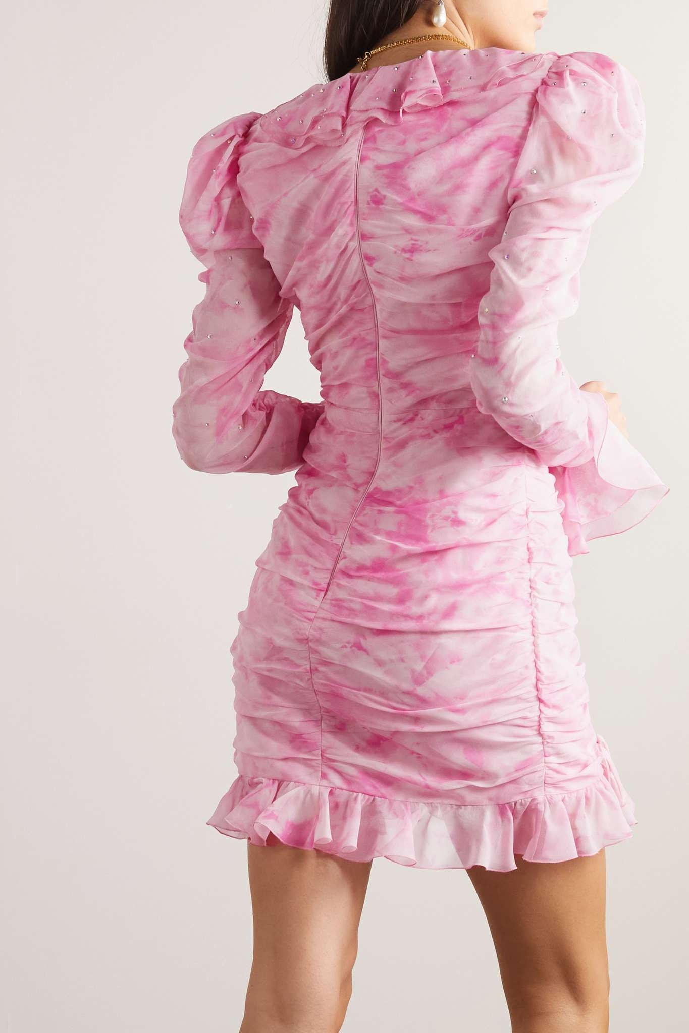 Embellished tie-dyed silk-georgette mini dress - 3