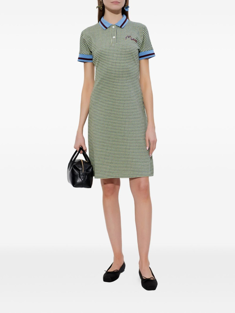 Marni check polo-collar mini dress outlook