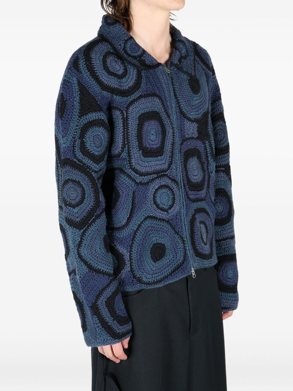 Strata crochet-patterned zip jacket - 3
