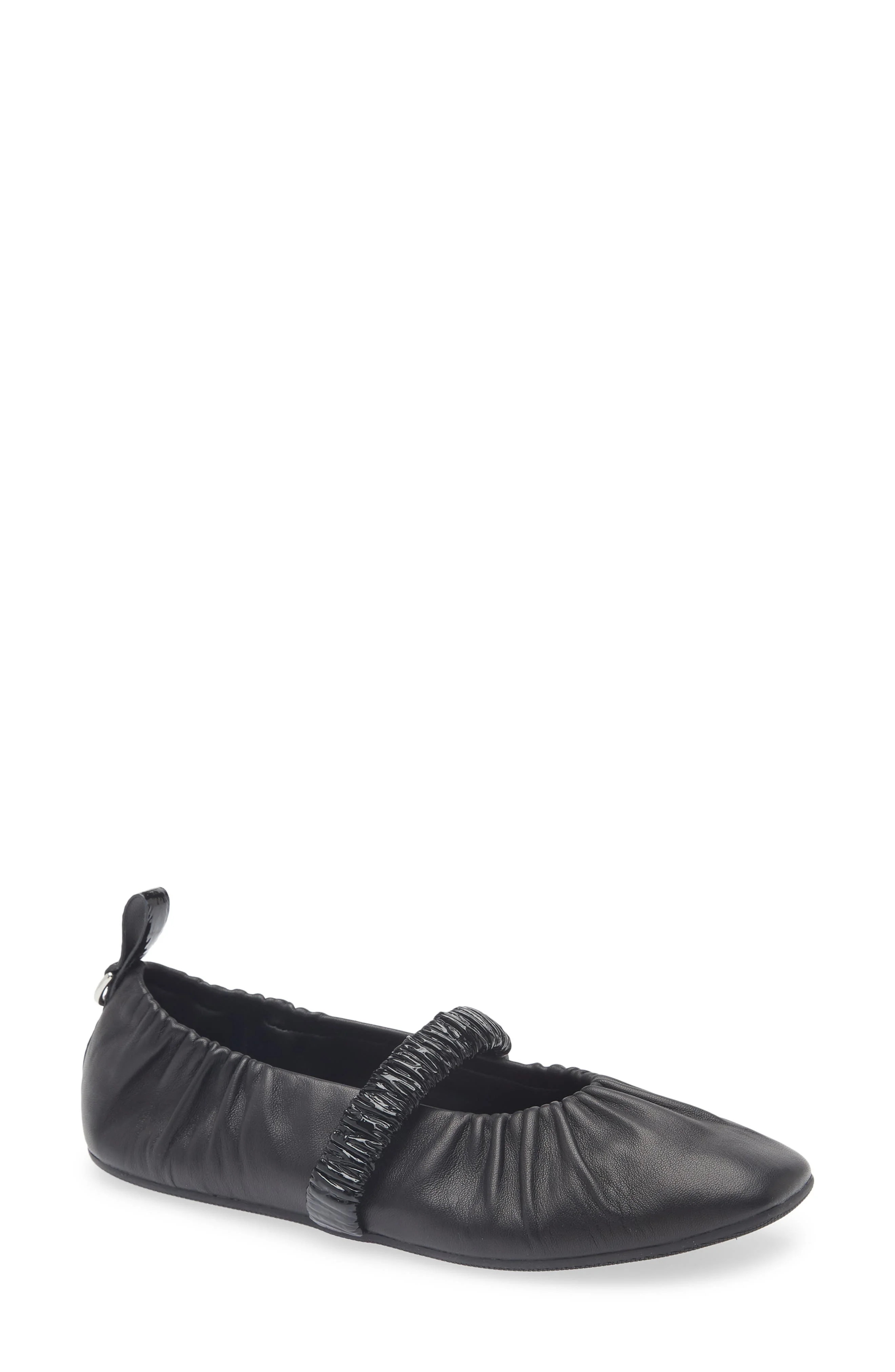 rag & bone Spire Ruched Mary Jane Flat in Black at Nordstrom - 1