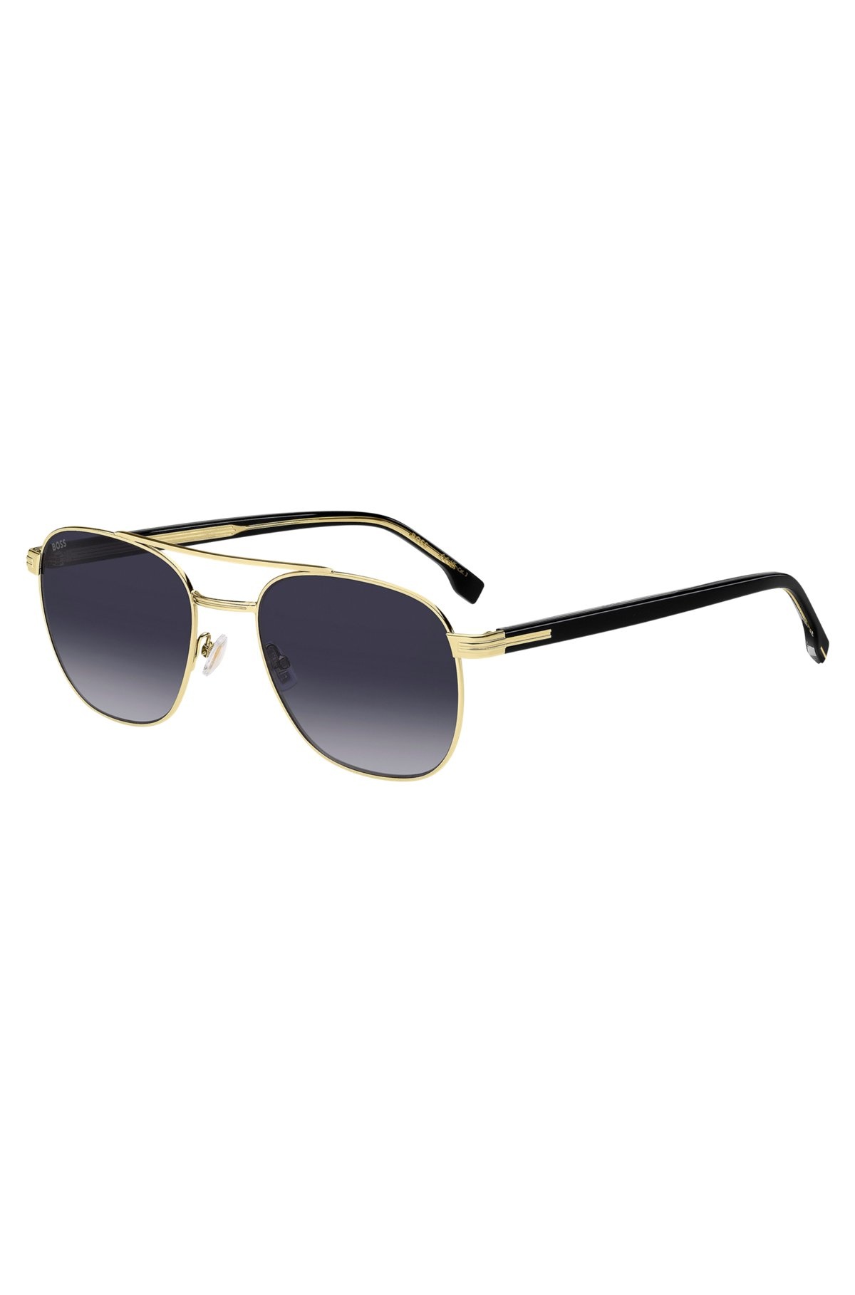 DOUBLE-BRIDGE SUNGLASSES IN BLACK AND GOLD TONES - 2