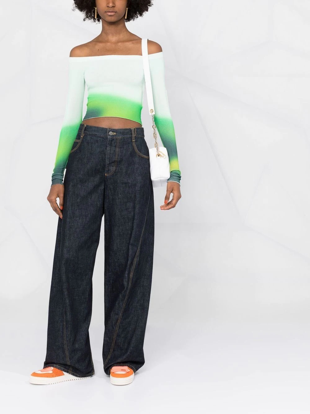 off-shoulder gradient style top - 2