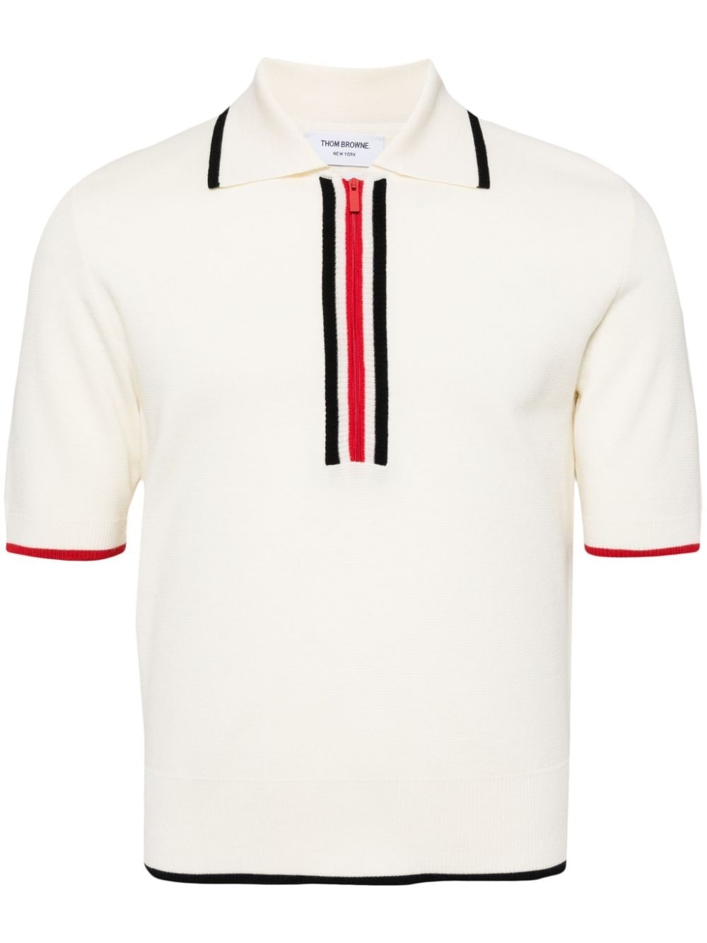 RWB stripe short sleeves Milano stitch polo - 1