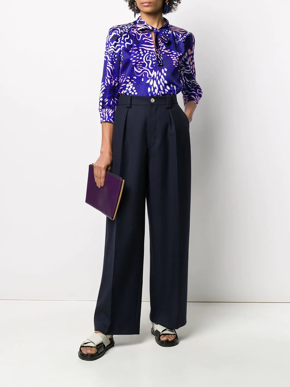 high-waisted straight-leg trousers - 2