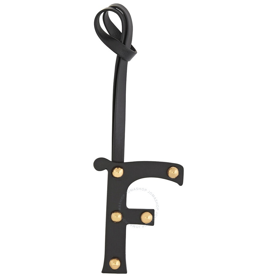 Burberry Letter F Stud Leather Charm in Black and Light Gold - 2