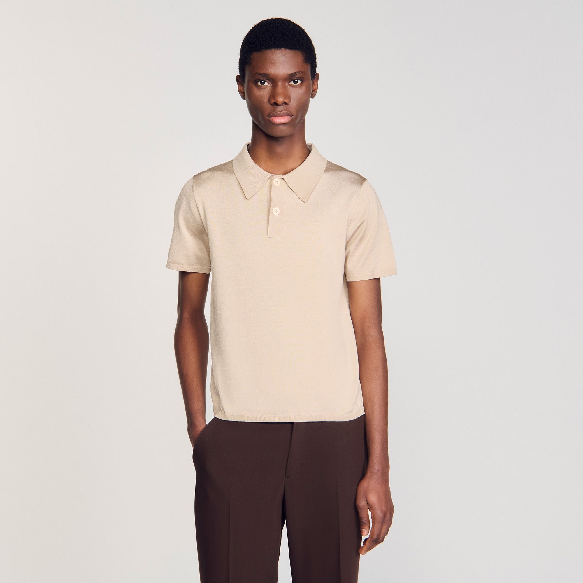 SHORT-SLEEVE KNITTED POLO SHIRT - 5