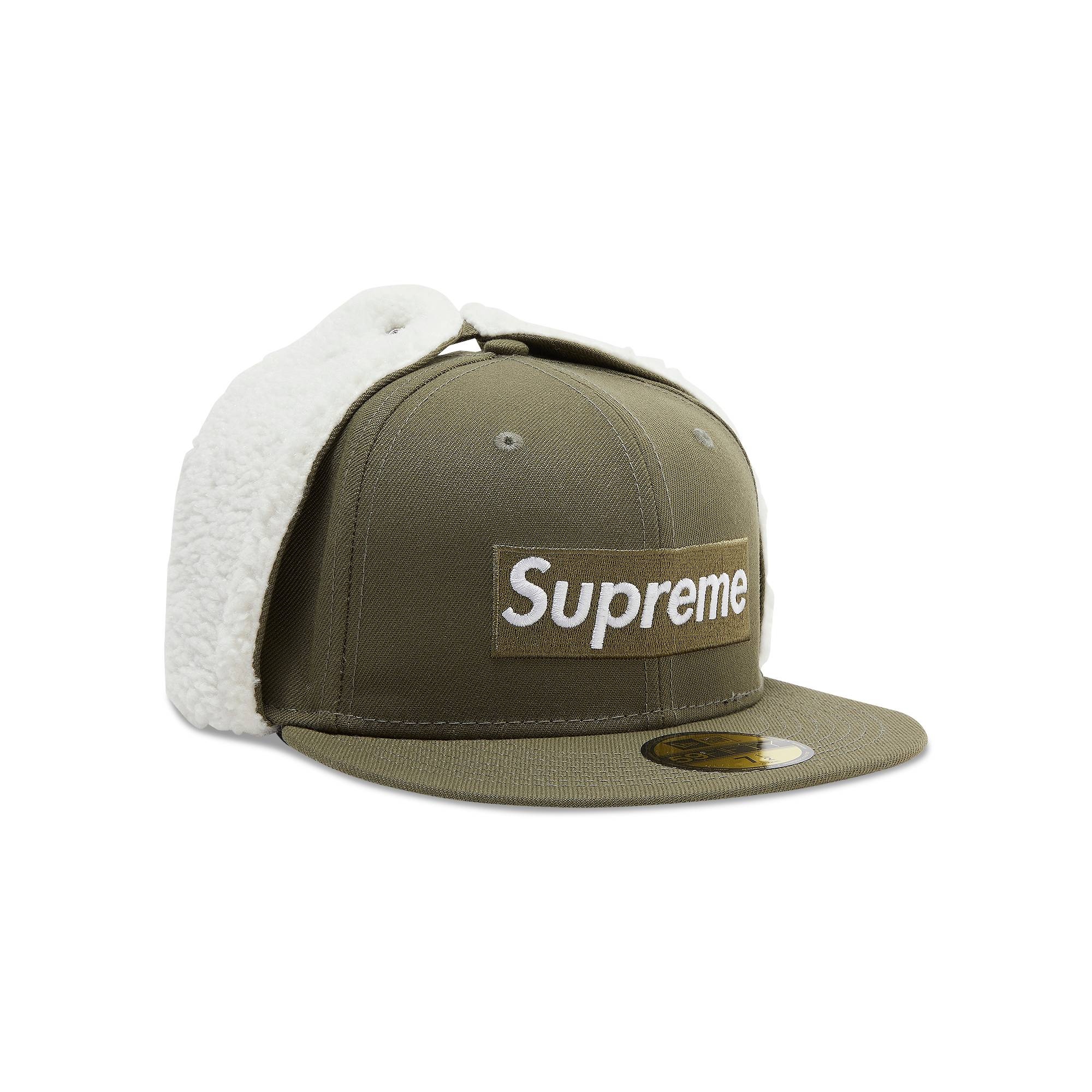 Supreme x New Era Earflap Box Logo 'Olive' - 1