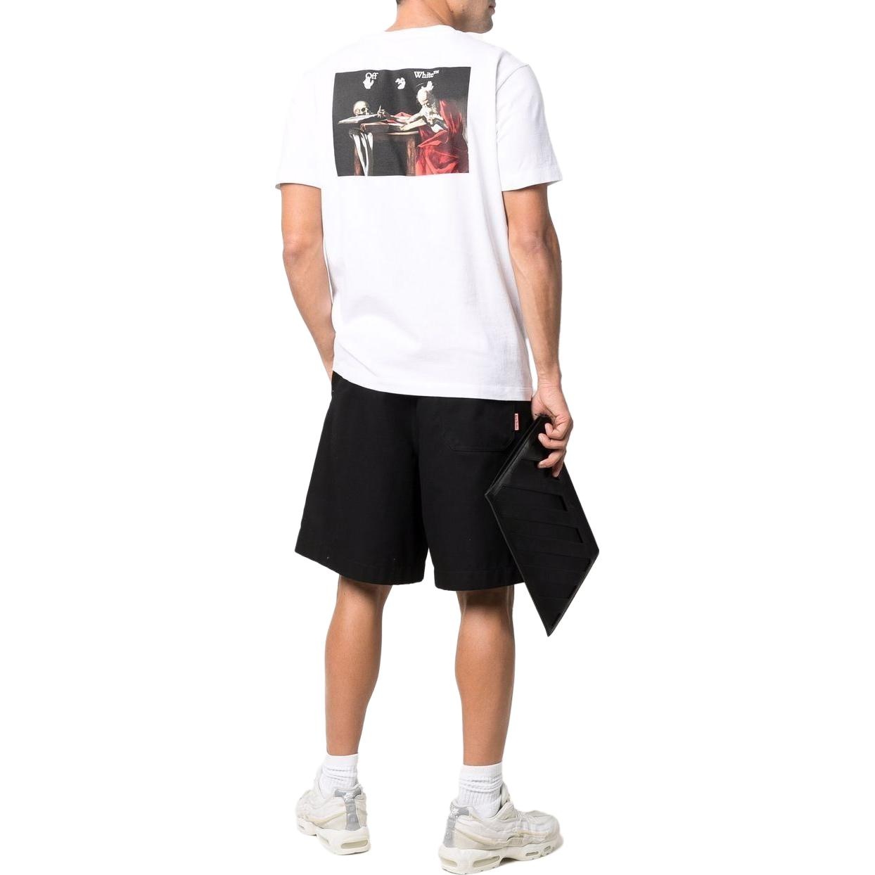 Off-White Caravaggio Paint Slim Tee 'White Black' OMAA027C99JER0050110 - 4