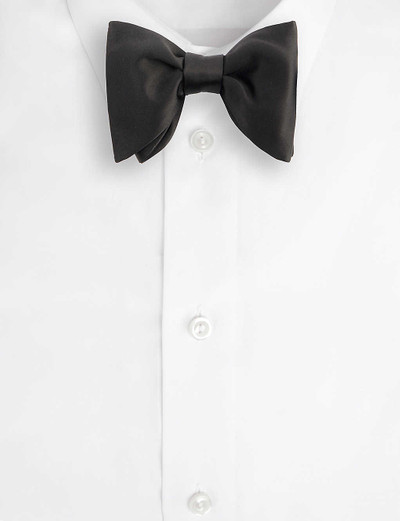TOM FORD Layered-bow gathered-centre silk bowtie outlook