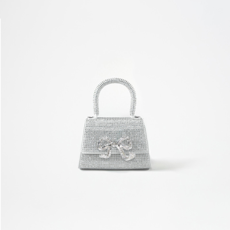 Silver Rhinestone Bow Micro Bag 1