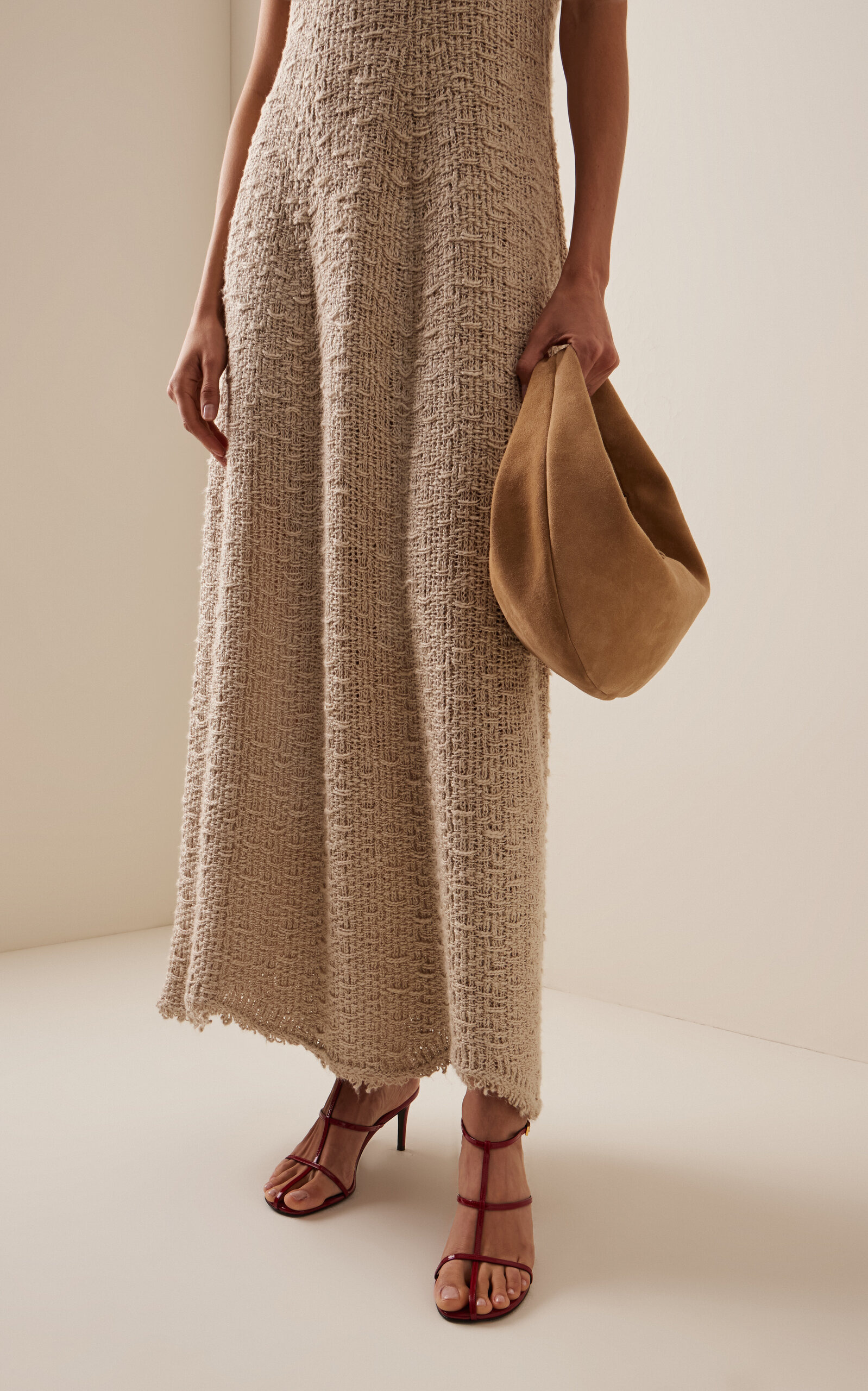 Olivia Medium Suede Hobo Bag neutral - 2