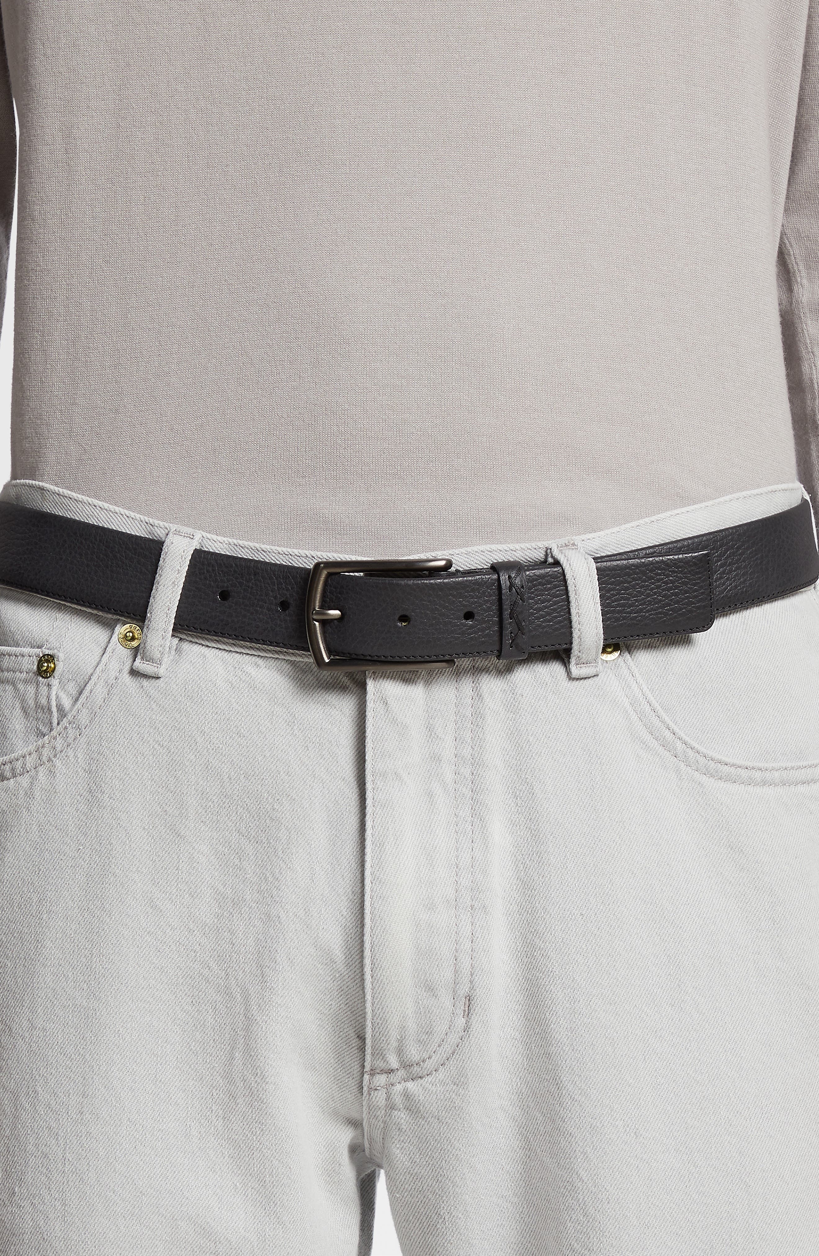 Triple Stitch Leather Belt - 2