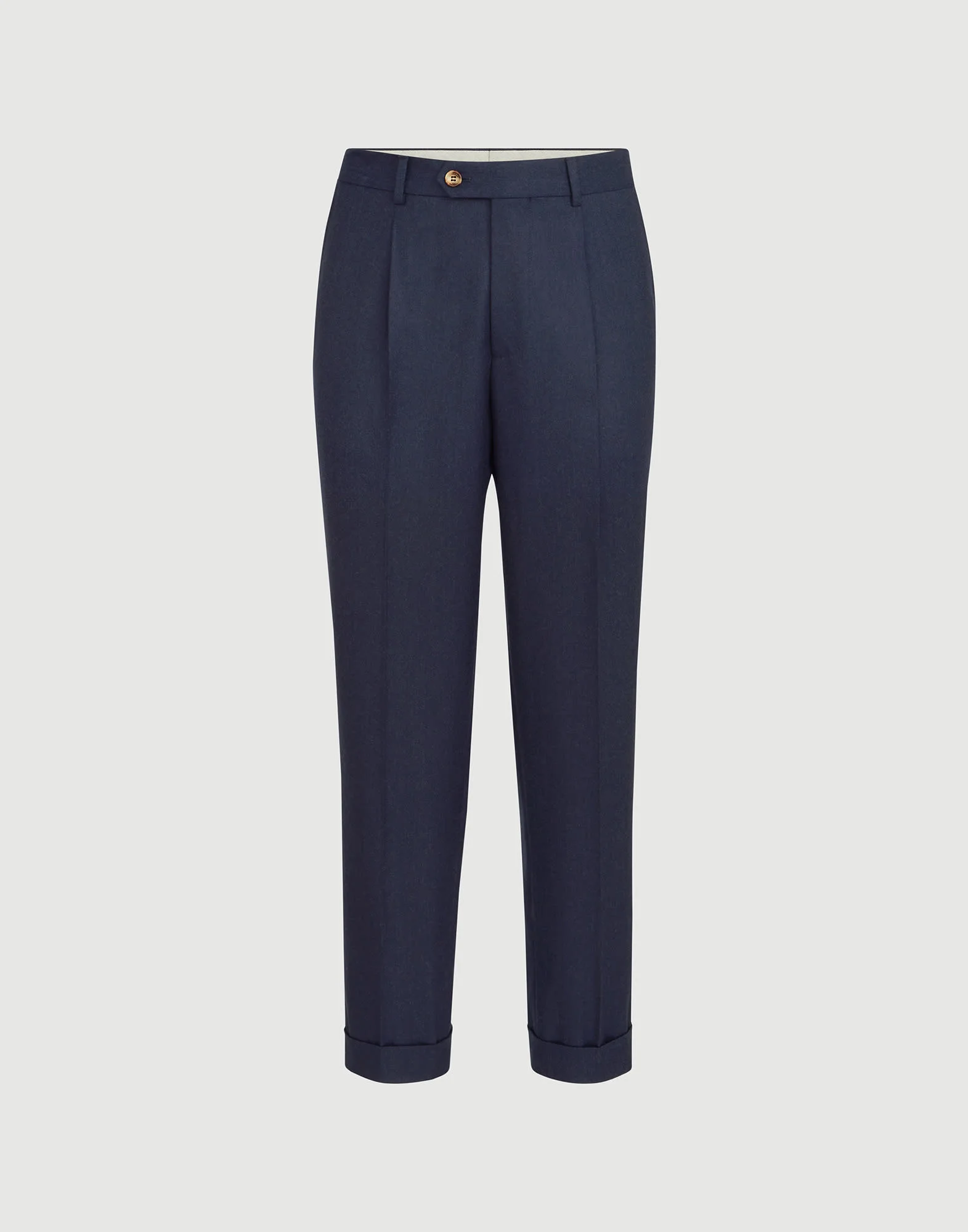 Virgin wool flannel trousers with pleat - 1