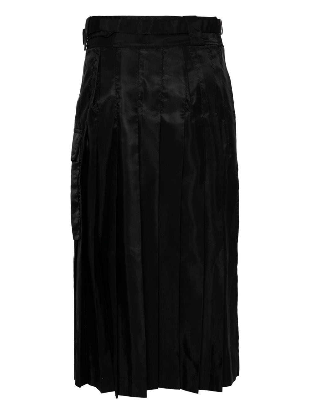 pleated twill midi skirt - 2