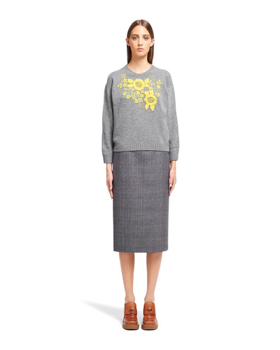 Prada Embroidered wool and cashmere crew-neck sweater outlook