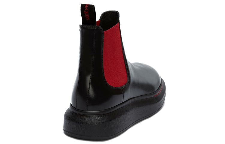 (WMNS) Alexander McQueen Hybrid Chelsea Boot 'Black Red' 586398WHX521066 - 4