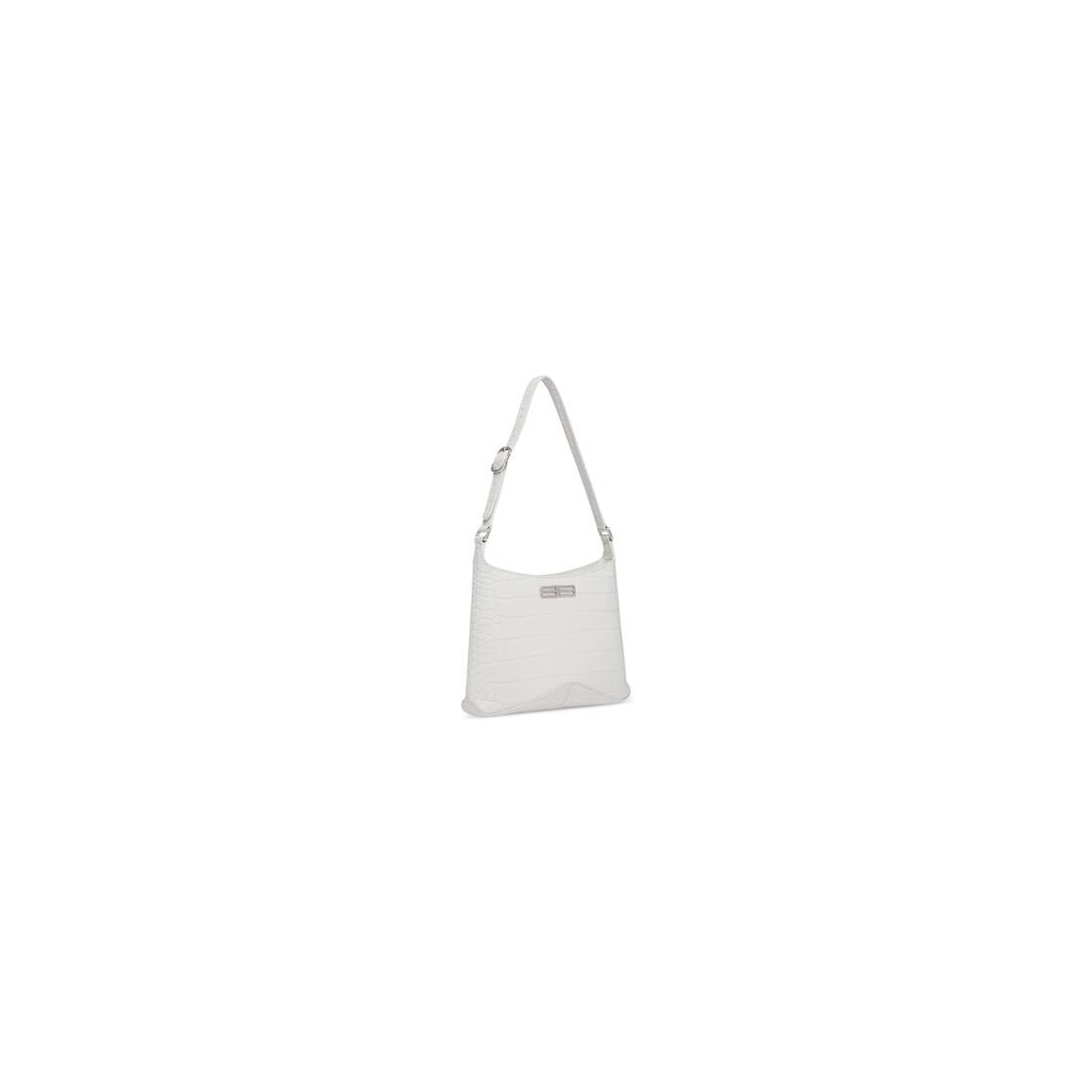 Women's Xx Small Hobo Bag Crocodile Embossed in White - 2
