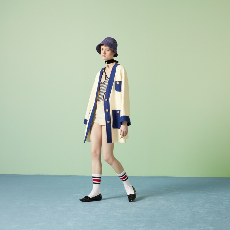 GUCCI Sparkling jersey cu-out swimsuit outlook