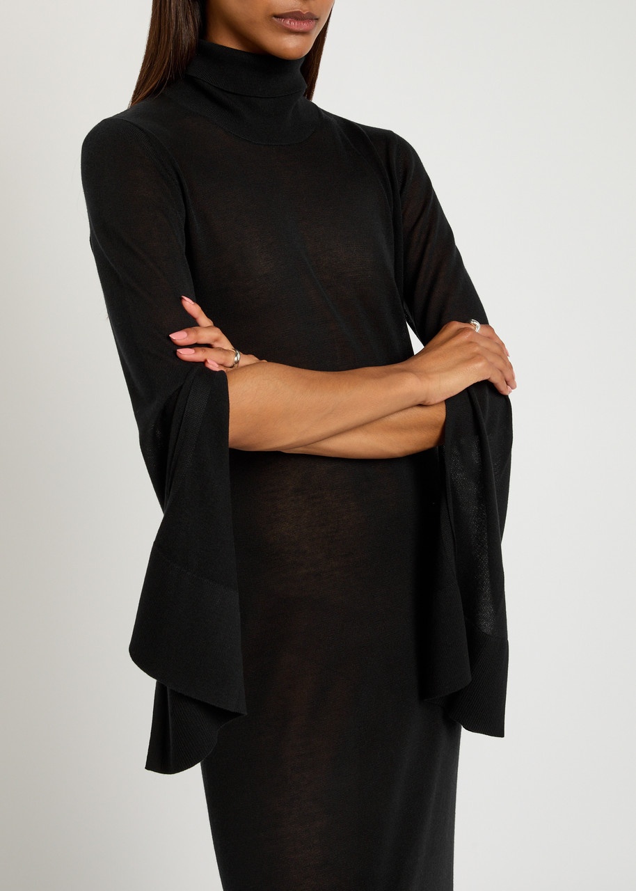 Toteme Split Sleeve Semi-sheer Knit Maxi Dress - 5