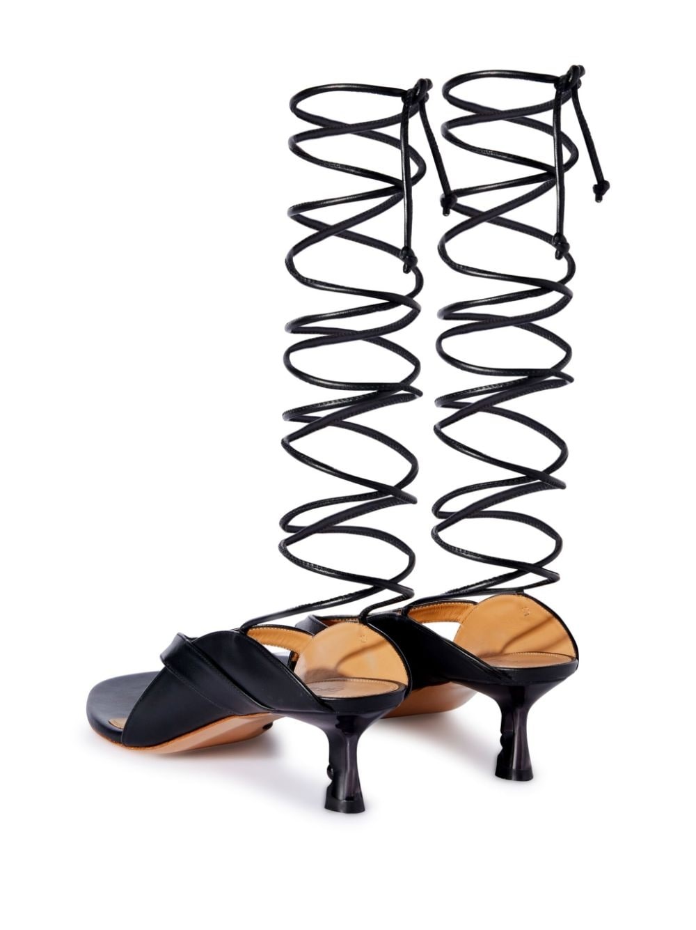 Lollipop lace-up leather sandals - 3