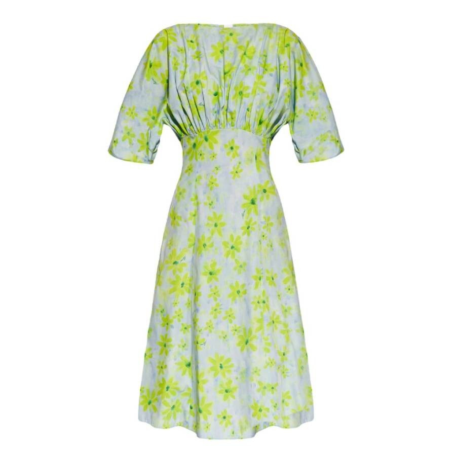 Marni Gathered Poplin Midi Dress - 5