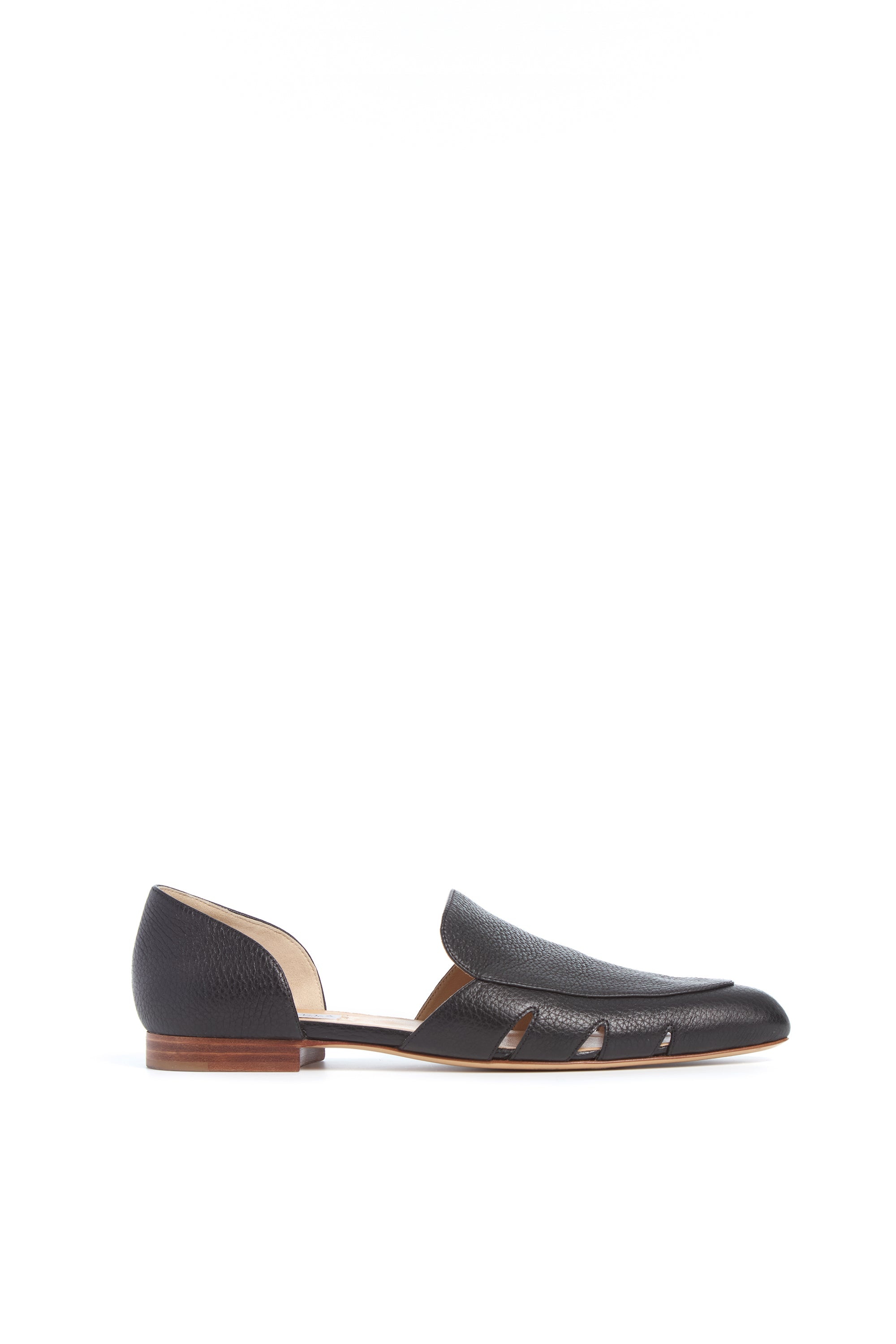 Rory Flat Shoe in Black Leather - 1