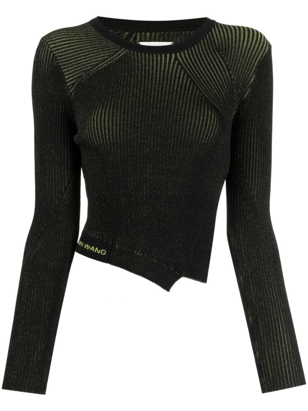 side-slit asymmetric knitted top - 1