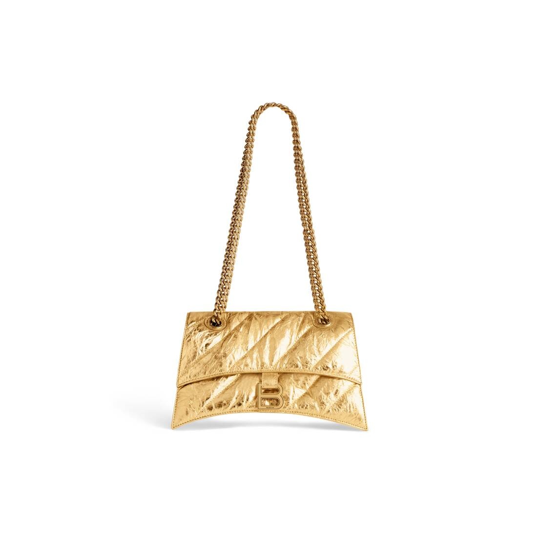 Women's Crush Small Chain Bag Metallized Quilted  in Gold - 1