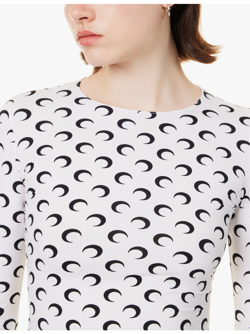 Moon-print slim-fit recycled stretch-jersey top - 5