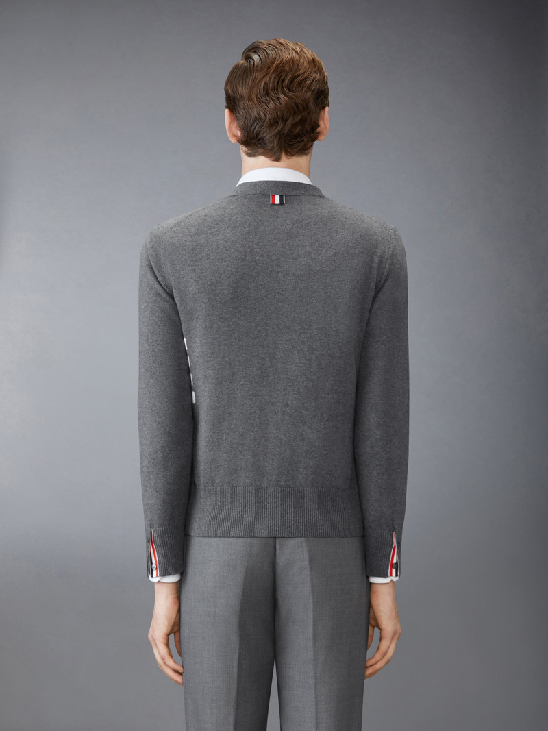Cotton 4-Bar Relaxed Fit V Neck Cardigan 3