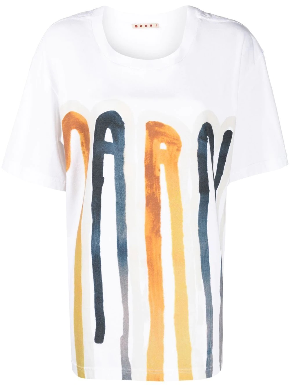 painterly-print cotton T-shirt - 1