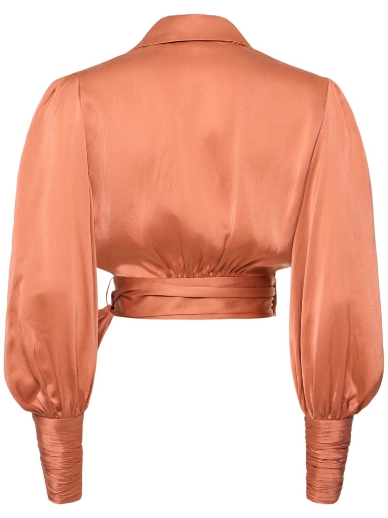 Silk wraparound blouse - 3