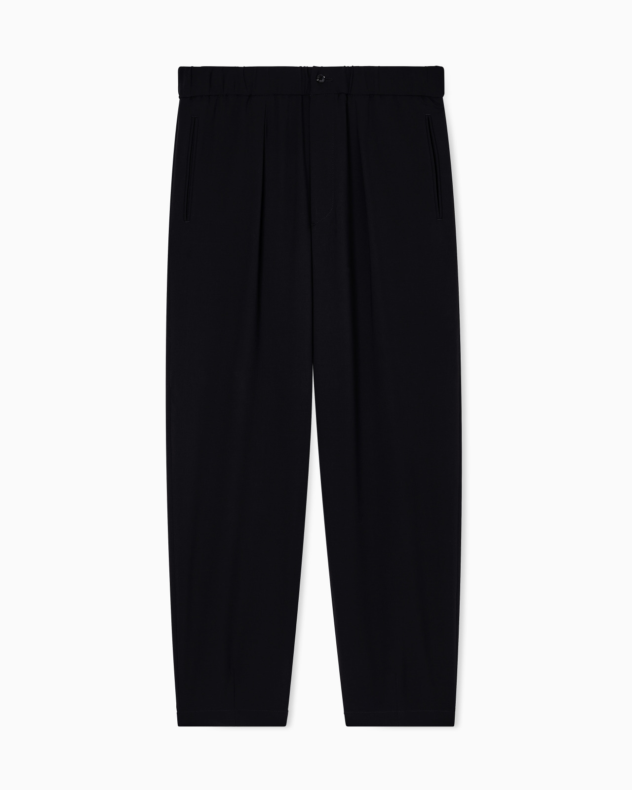 SINGLE-PLEAT, PURE VIRGIN WOOL CRÊPE TROUSERS - 1