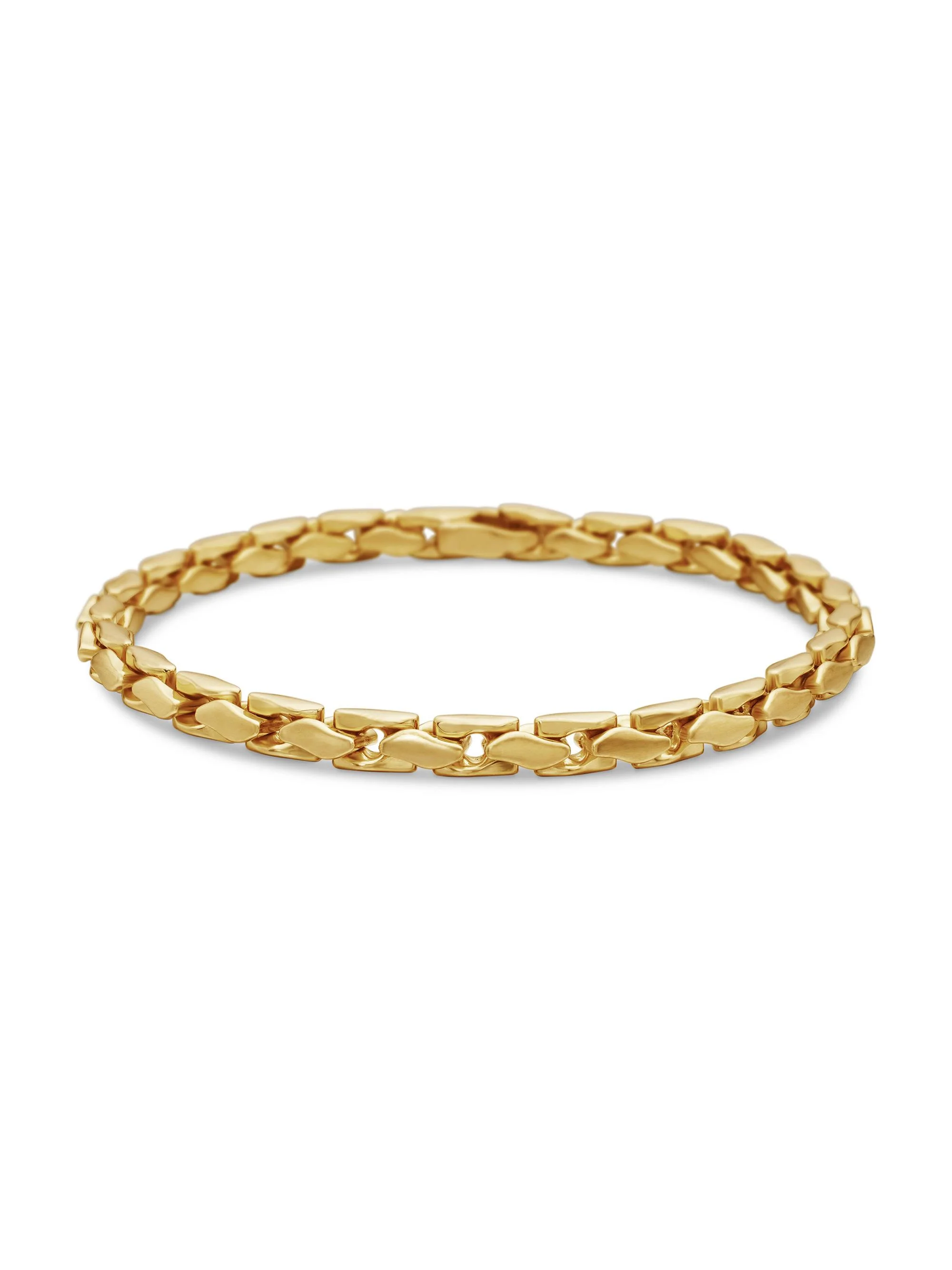 Men's Fluted Chain Bracelet In 18K Yellow Gold, 5mm - Gold - 1