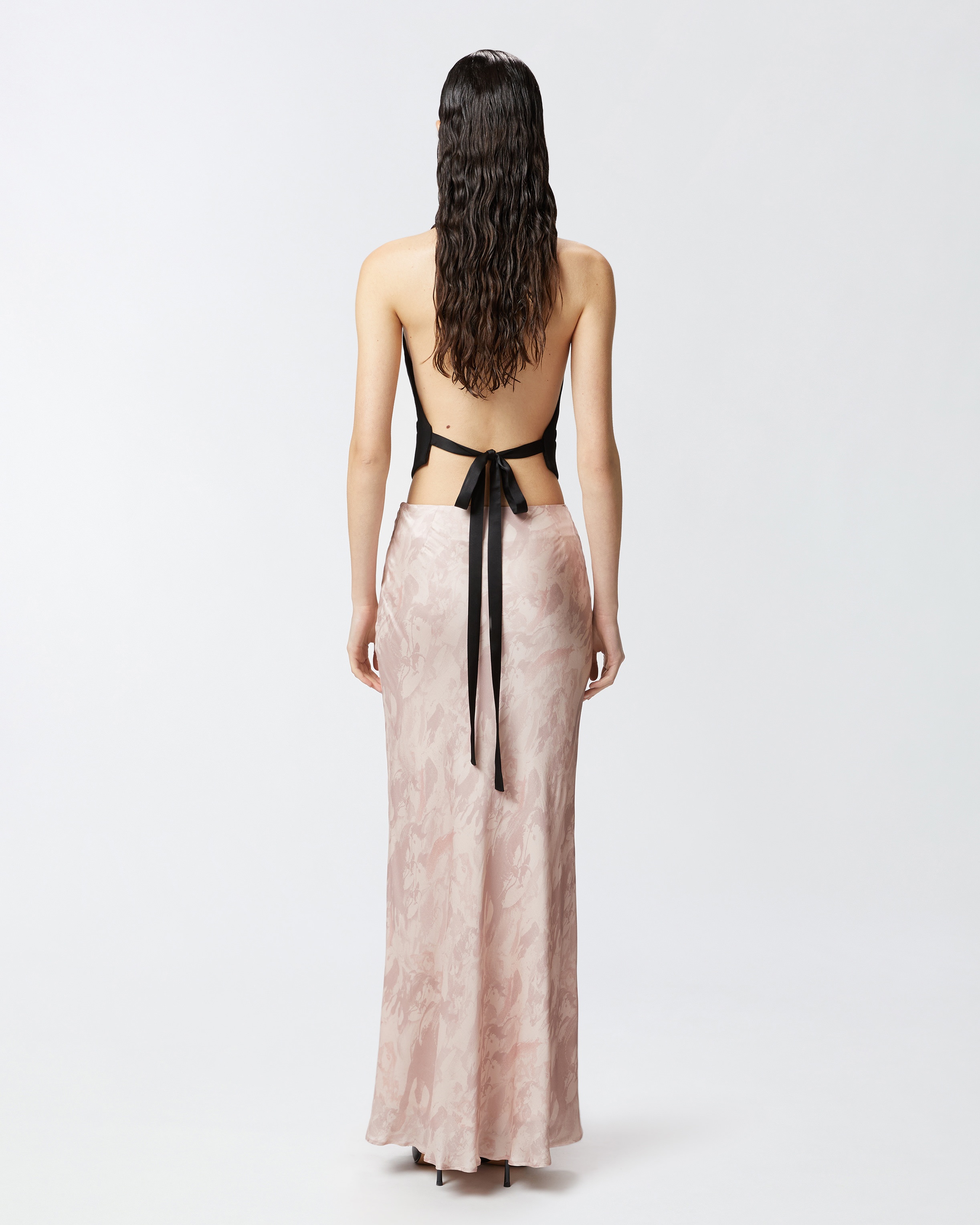 REIMAGINE BY PINKO X PATRICK MCDOWELL GLOSSY LONG SKIRT WITH HORSE PRINT - 4