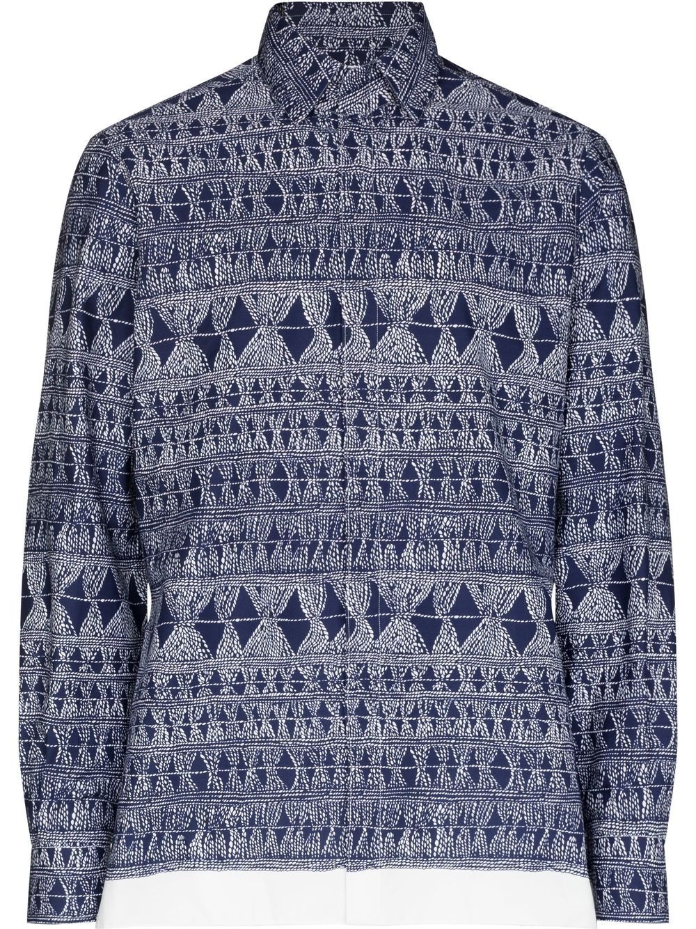 geometric-print long-sleeve shirt - 1